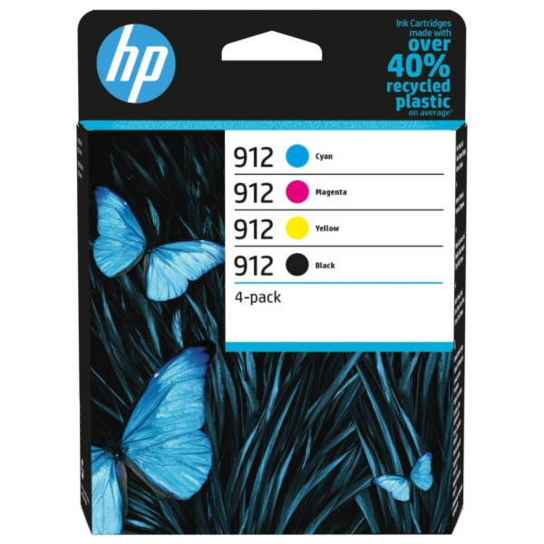 HP 912 originální inkoustová kazeta černá, azurová, purpu...