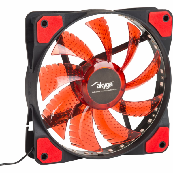 Akyga ventilátor 120mm MOLEX 33 LED červená
