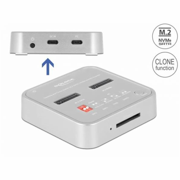 DeLOCK USB 3.0 dokovací a klonovací stanice M.2 NVMe/M.2 ...