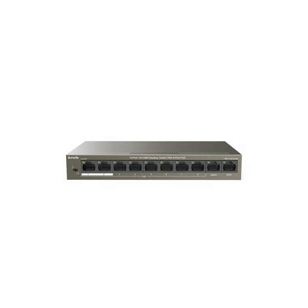 Tenda TEF1110P-8-63W PoE AT switch - 8x PoE 100 Mb/s + 2x...