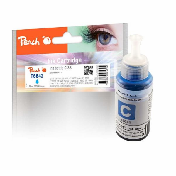 PEACH kompatibilní cartridge Epson 664C, C13T664240 cyan,...