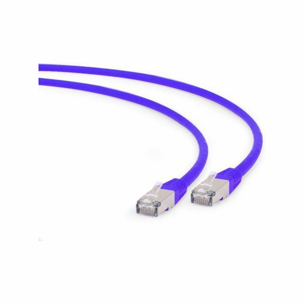 Gembird patch kabel S/FTP Cat. 6A LSZH, 0.5 m, fialový