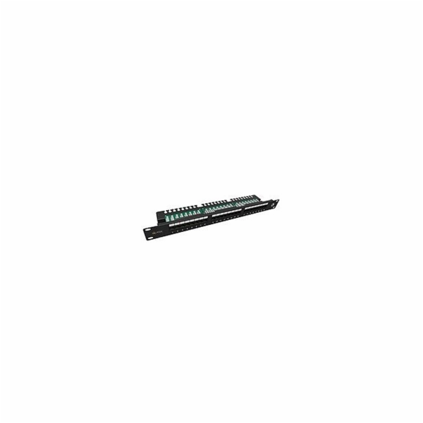 Solarix Patch panel 24x RJ-45 Cat5e UTP s vyvazovací lišt...