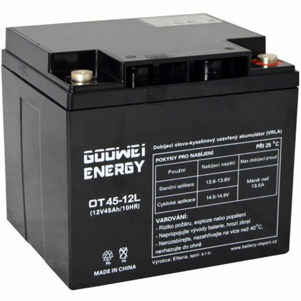 GOOWEI ENERGY 6-EVF-45 45Ah 12V OTL45-12 45Ah 12V Pb zálo...