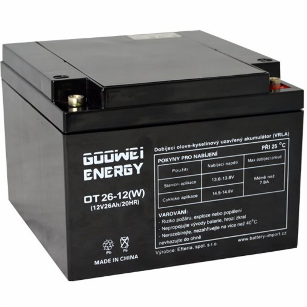 GOOWEI ENERGY Pb záložní akumulátor VRLA GEL 12V/26Ah (OT...