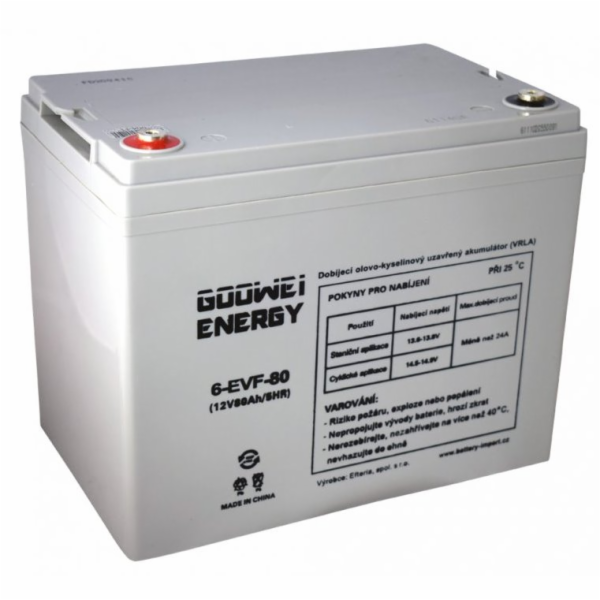GOOWEI ENERGY 12V 80Ah 6-EVF-80 Pb trakční záložní akumul...