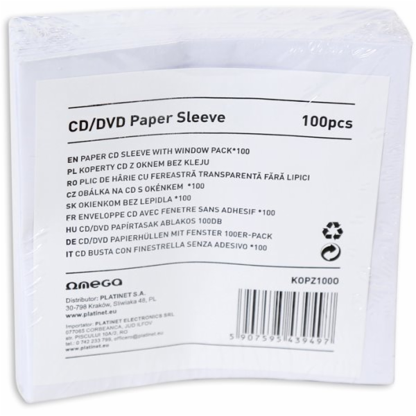 papírová obálka na CD s okýnkem 100ks - KOPZ100O