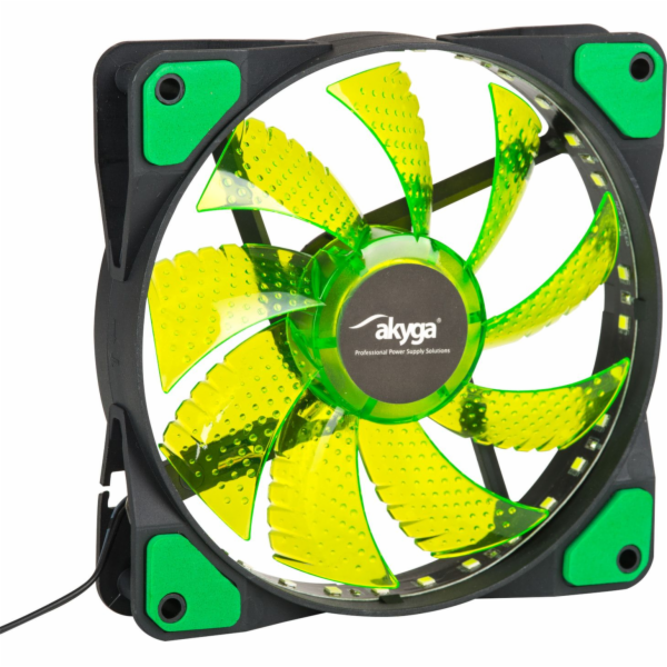 Akyga ventilátor 120mm MOLEX 33 LED zelená 