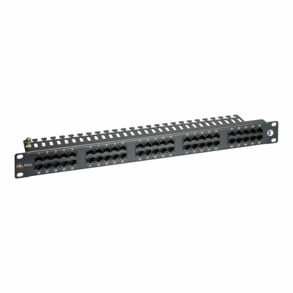 Solarix Eth.Patch p ISDN panel 50 x RJ45 černý 1U