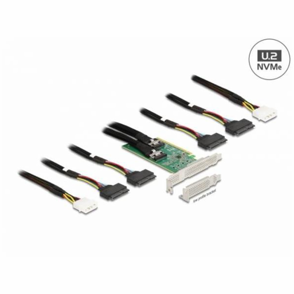DeLOCK PCI Express 4.0 x16 karta pro 4 x SFF-8639 NVMe, ř...