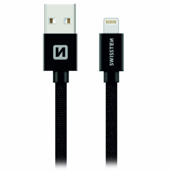 Swissten Datový Kabel Textile Usb / Lightning 2,0 M Černý