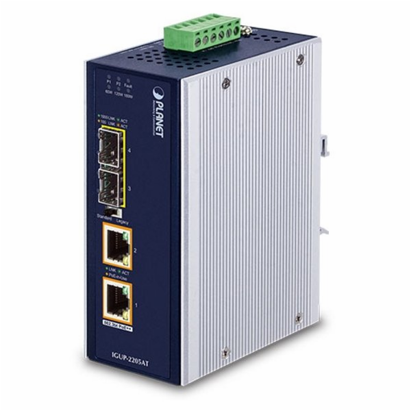 Planet IGUP-2205AT PoE++ konvertor 802.3bt, 2x 1000Base-T...