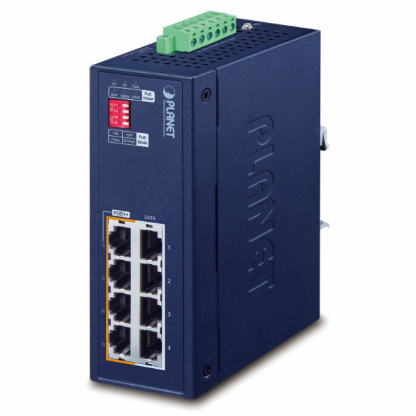 Planet IPOE-470-12V PoE průmyslový injektor, 8x 1Gb, 4x 8...