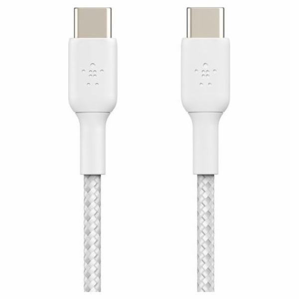 Belkin USB-C na USB-C kabel, 1m, bílý - odolný