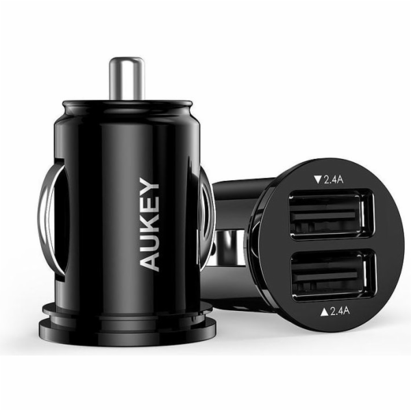 AUKEY auto nabíjecka 24W cerná 2-port USB-type A CC-S1