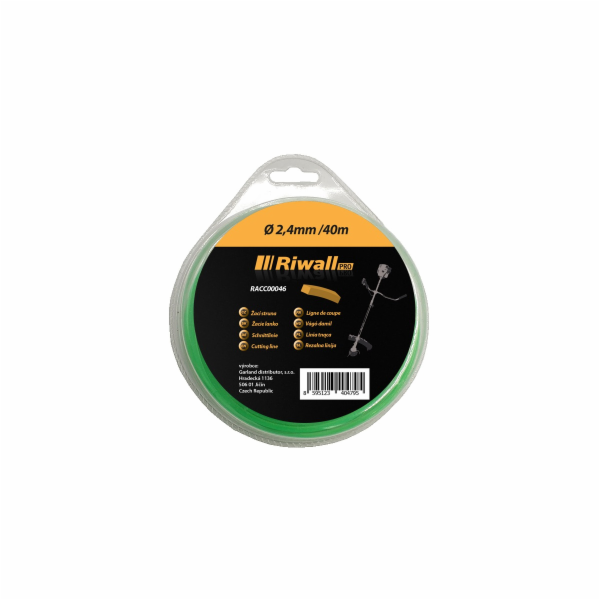 Riwall PRO Žací struna pr. 2,4mm, délka 40m, čtvercový pr...