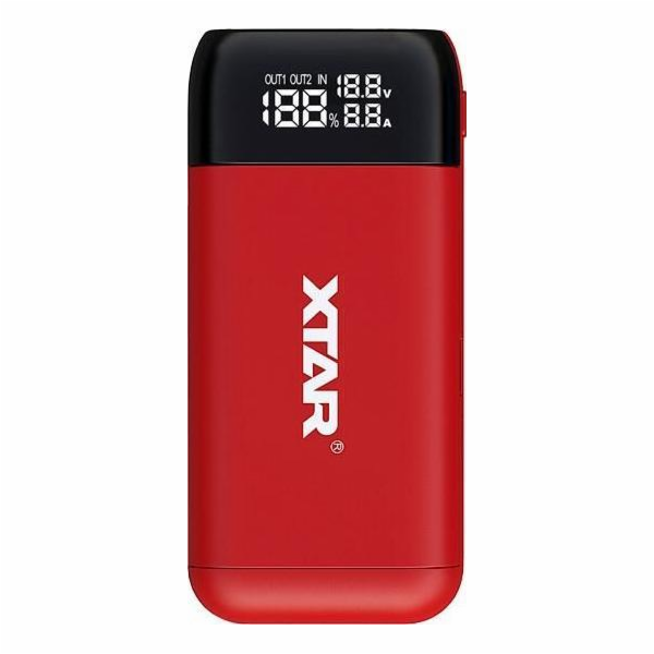 XTAR PB2S červená Nabíječka / powerbanka pro Li-ion 18650...