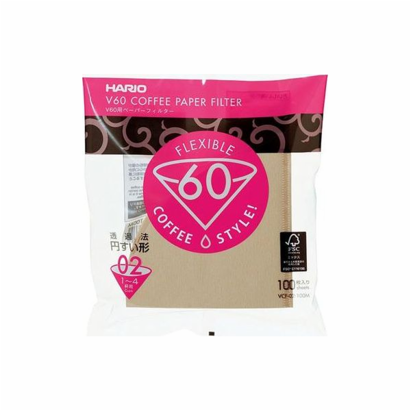 Hario Misarashi brown filters - V60-02 100 pieces
