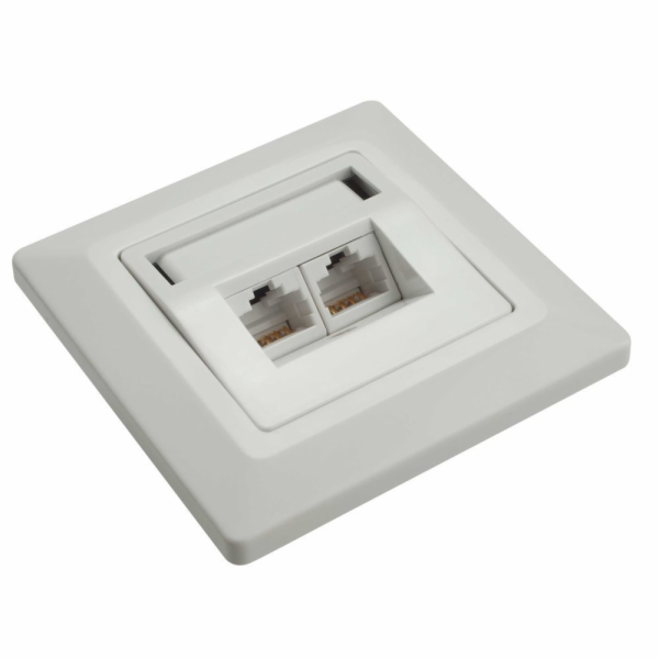 Solarix zásuvka CAT6 UTP 2 x RJ45 pod omítku bílá SX9
