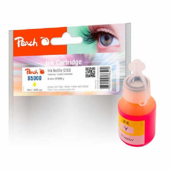PEACH kompatibilní cartridge Brother CISS BT5000, yellow,...