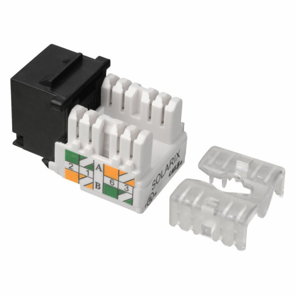 Solarix Keystone CAT5E UTP RJ45 cerný, svorkovnice 90°, S...