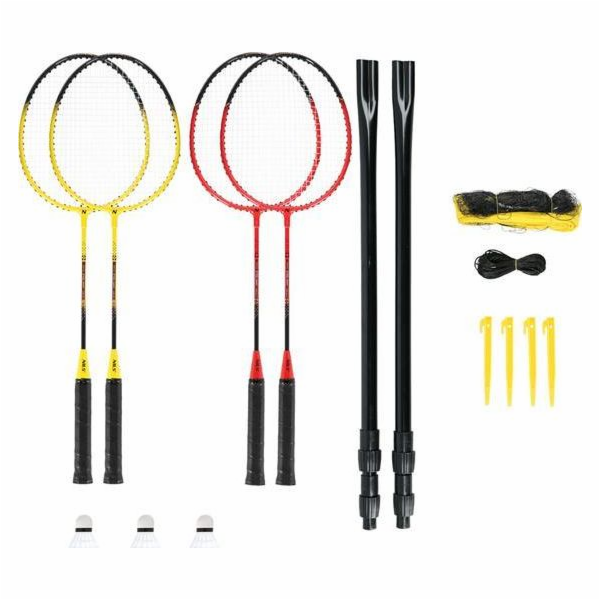 NILS NRZ264 ALUMINIUM badminton set 4 rackets 3 feather d...