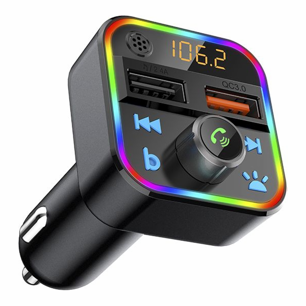 Bluetooth 5.1 + Qc3.0 RBG FM vysílač