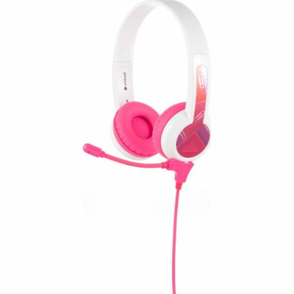 Drátová sluchátka pro děti BuddyPhones School+ (růžová)