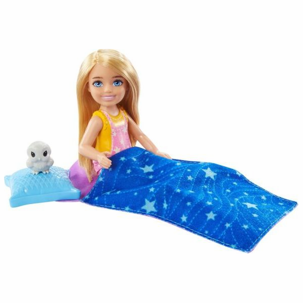 Zestaw Barbie Kemping Chelsea Lalka + śpiwór