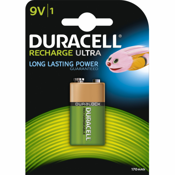 Duracell dobíjecí 9V 170mAh, baterie