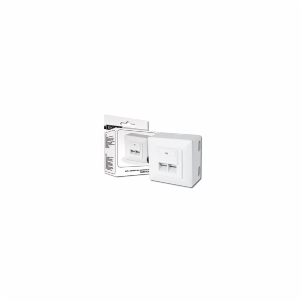 Zásuvka 2xRJ45 na omítku, STP Cat6