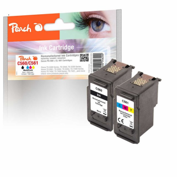 PEACH kompatibilní cartridge HP PG-560BK, CL-561C, CombiP...
