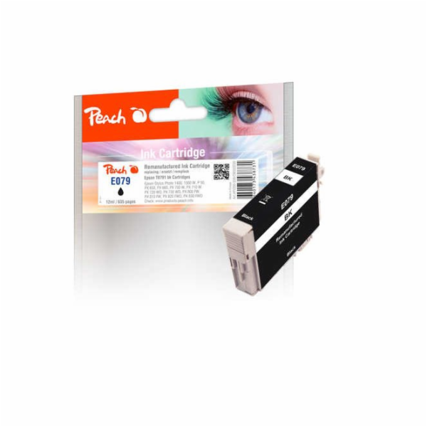 PEACH kompatibilní cartridge Epson T0791, black, 12 ml
