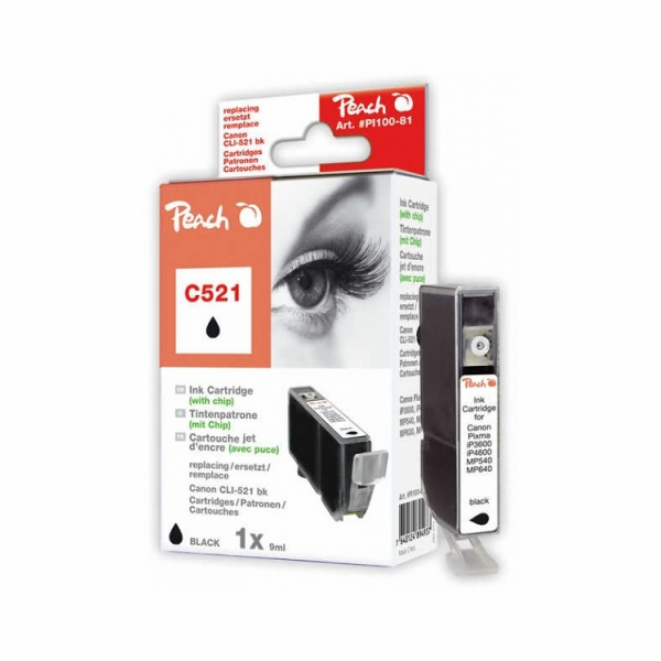 PEACH kompatibilní cartridge Canon CLI-521c, cyan, 9 ml
