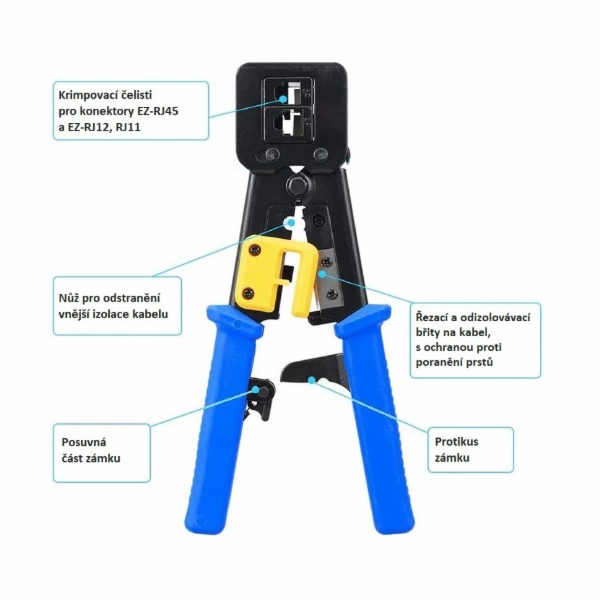 Kleště UTP Cat5, RJ45, RJ45EZ, RJ12 WS-EZ376Z Kleště UTP ...