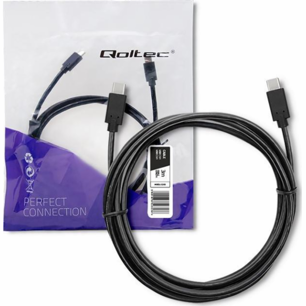 Kabel USB 3.1 typ C samec | USB 3.1 typ C samec | 3m | Černá