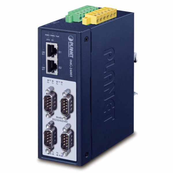 Planet MODBUS průmyslová brána RS-232/422/485 na IP, 4x C...