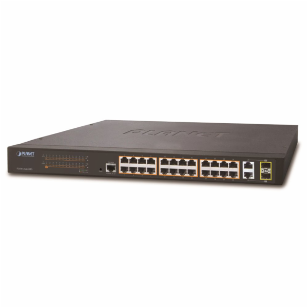 Planet FGSW-2624HPS L2 switch, 24x100Mb, 2x1Gb SFP, 24x P...