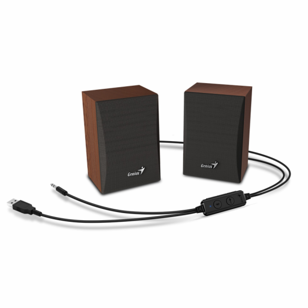 GENIUS repro SP-HF380BT/ 2.0/ Bluetooth/ 3W/ dřevěné/ bar...