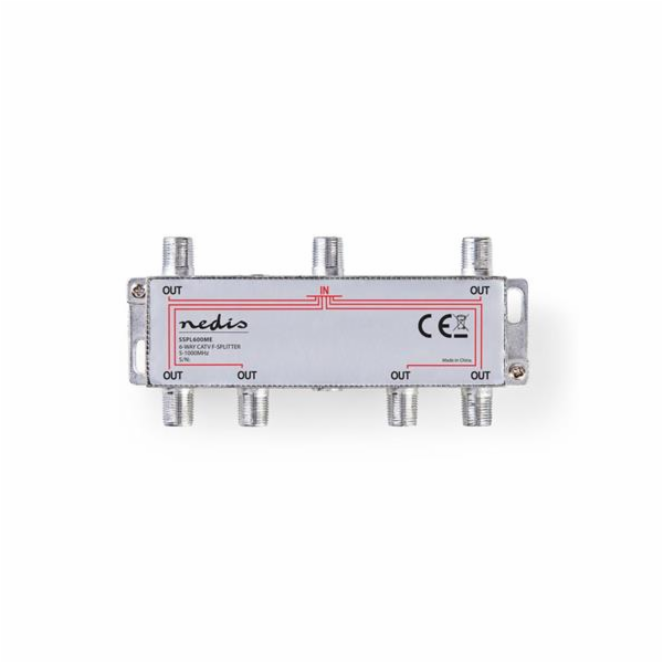 Nedis SSPL600ME - CATV F-Rozbočovač | Max. zisk 10 dB | 5...