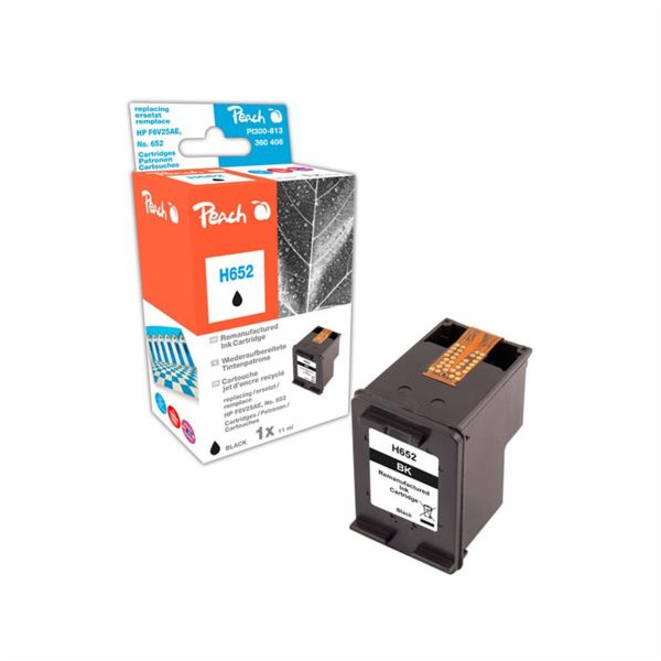 PEACH kompatibilní cartridge HP F6V25AE, No.652,  černá, ...