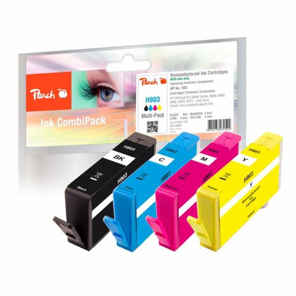 PEACH kompatibilní cartridge HP No. 903, Multi-Pack1x bk,...