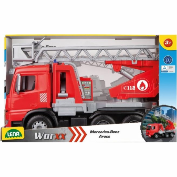 Lena Mercedes Arocs hasičské auto s žebříkem v kartónu