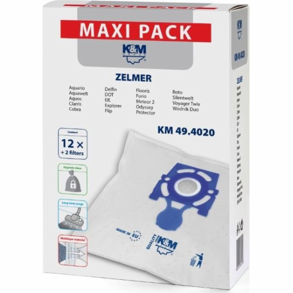 K&amp;M sáček do vysavače 12 + 2 KM sáčky do vysavače 49....