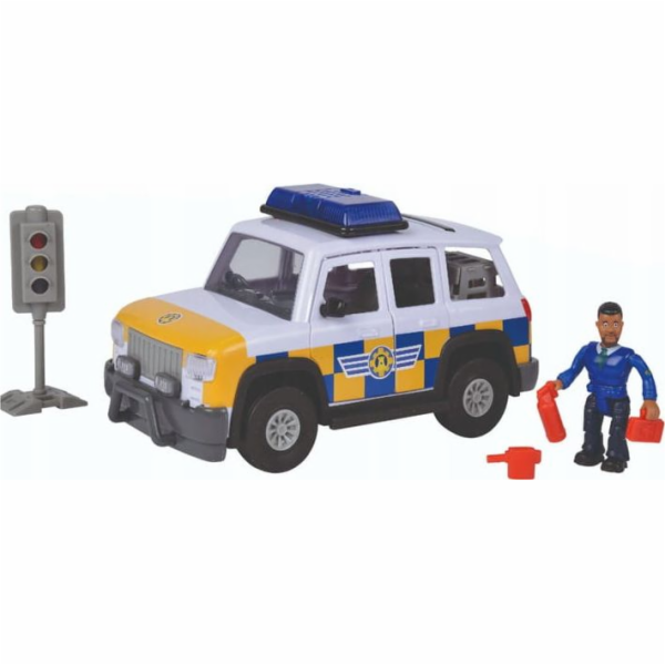 Simba Hasič Sam Police Jeep s figurkou Malcolma