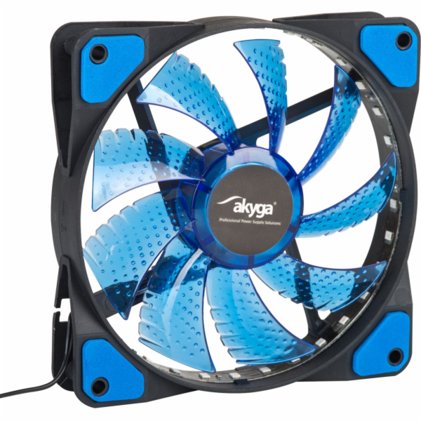 Akyga ventilátor 120mm MOLEX 33 LED modrá dioda 