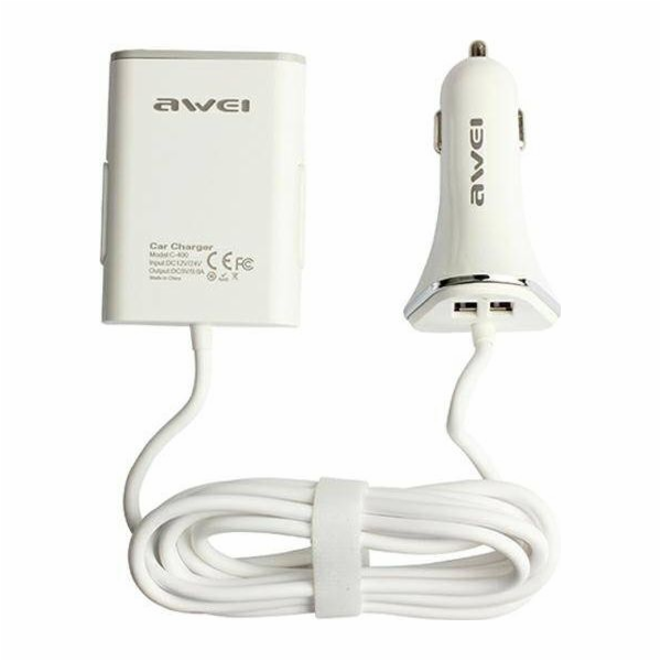 C-400 4xUSB 9,6A prodlužovací dělič cigaretového zapalovače