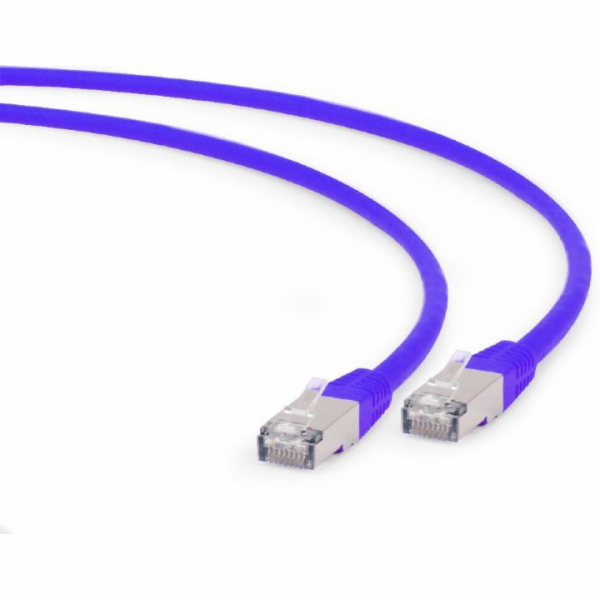 Propojovací kabel Cat.6A S / FTP LSZH 1m fialový