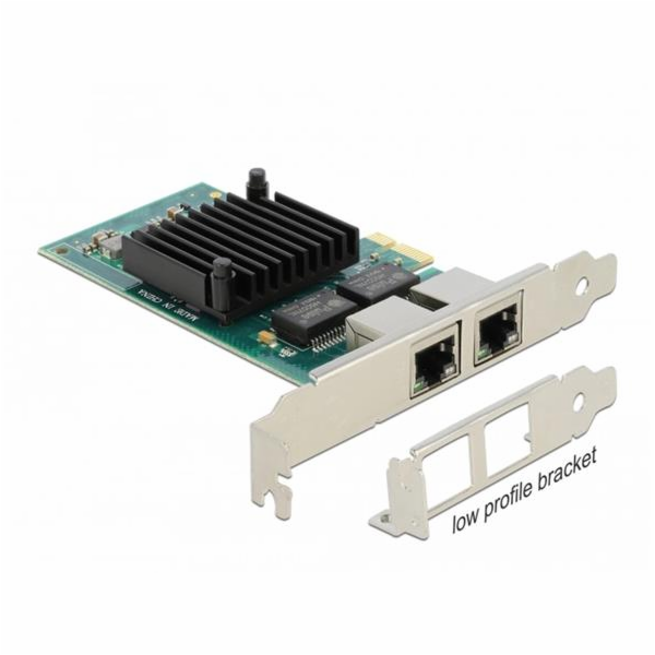 DeLOCK PCIe x1 až 2x RJ45 Gbit, LAN adaptér