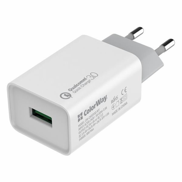 COLORWAY 1x USB/ síťová nabíječka/ 18W/ 100V-240V